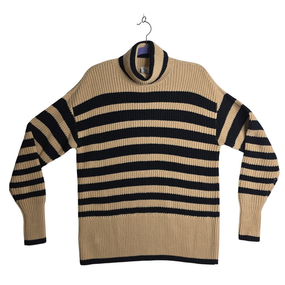 Cabi M Empower Long Knit BeigenBlack large striped sweater. Warm Nautical Turtle